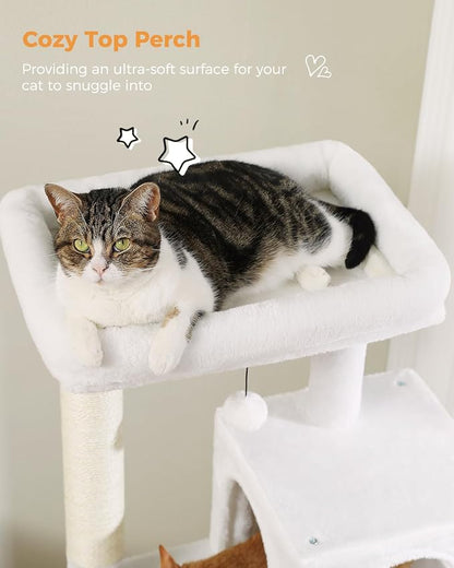 Cat Tree for Large Cats with Metal Plush Big Hammock, 56.3" Cat Tower for - Image 5