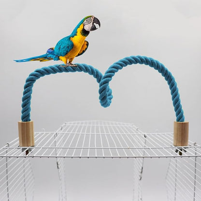 2 Pack Bird Rope Perch and Swing, Bird Cage Stand Pole Accessories, Climbing Toy - Image 3