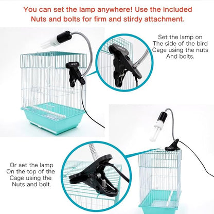 FUNKS TORITOMOSU Bird Cage UVB Light Combo Kit, AvianSun Lamp 2.4% UVB UVA 20W - Image 8
