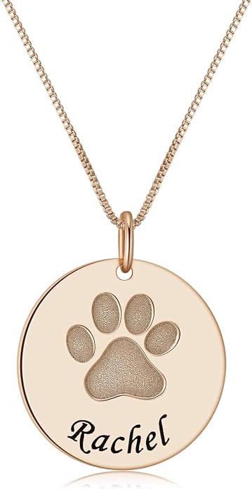 Personalized Cute Dog Cat Paw Name Necklace Forever Love Custom Heart Pendant - Image 3