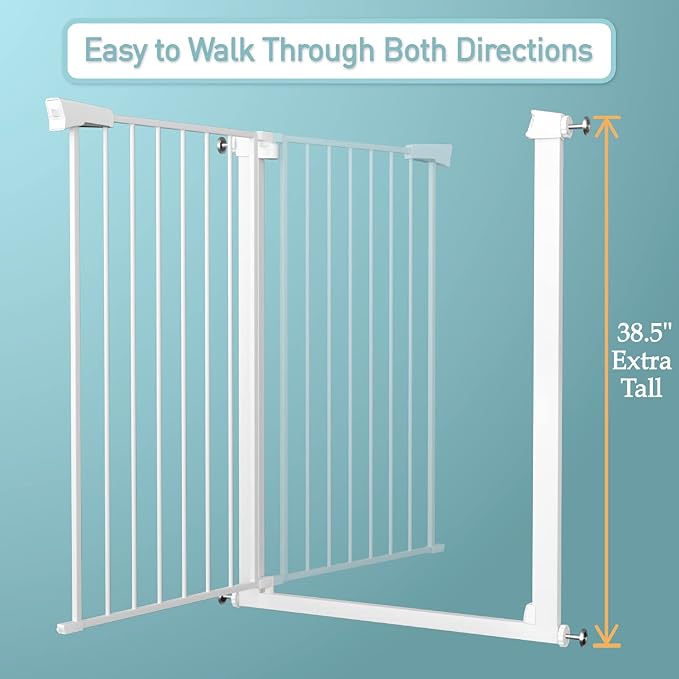 Fairy Baby 38" Extra Tall Baby Gate, 29.5"-40.5" Extra Wide Pet Gate - Image 9