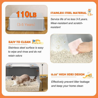 Vivifying Stainless Steel Litter Box - Image 5