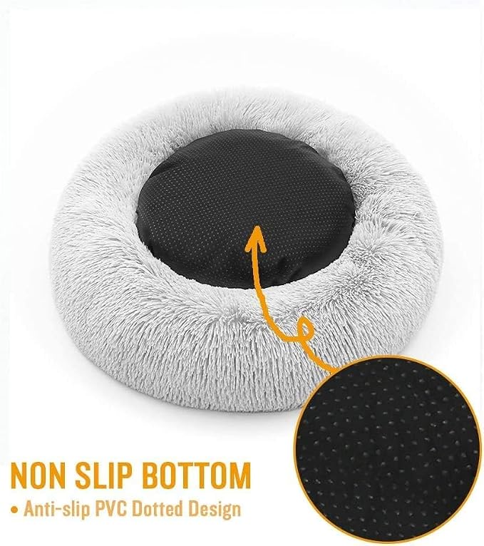 Original Calming Donut Dog and Cat Bed in Shag Fur, Dog Beds - Image 6