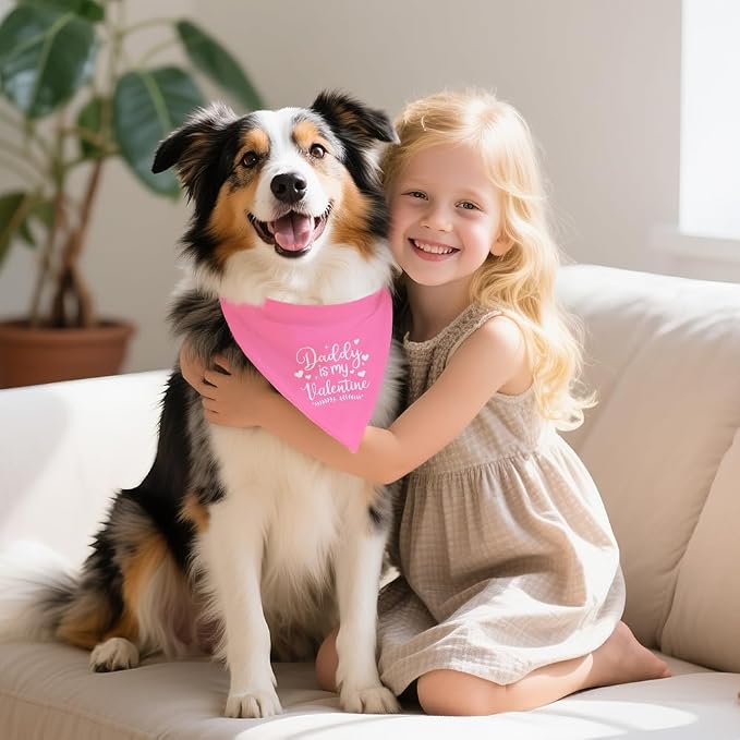 Daddy is My Valentine Dog Bandana, Funny Valentine's Day Dog Bandana, Cute - Image 4