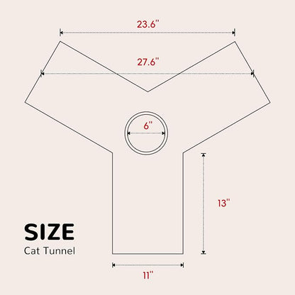 Tempcore Pet Cat Tunnel Collapsible Toy, 3-Way Kitty Tunnel - Image 3