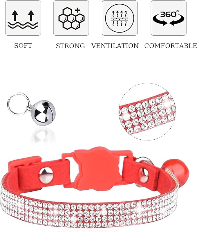 Breakaway Cat Collars with Bell, olmoony Adjustable Safe Kitten Collar - Image 5