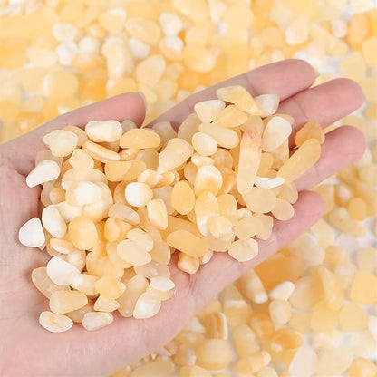 Yellow Jade Aquarium Gravel Rocks Natural Tumbled Healing Crystal Chips Bulk - Image 2