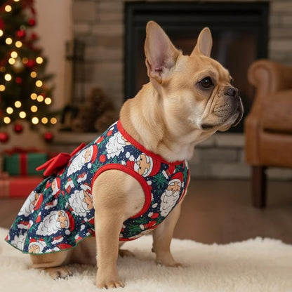 Pohshido Christmas Dog Dress, Winter Holiday Santa Claus Skirt - Image 8