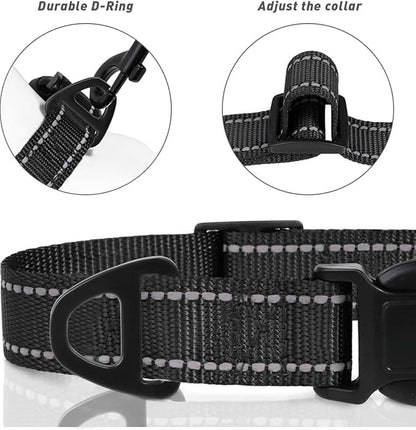 TagME Reflective Nylon Dog Collars, Adjustable Classic Pet Collar - Image 3