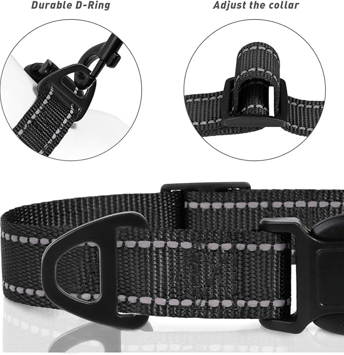 TagME Dog Collars, Adjustable Reflective Nylon Pet Collar - Image 3