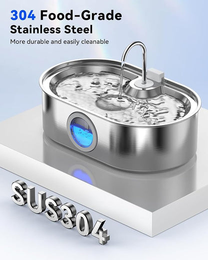3.4Gal Dog Water Fountain for Large Dogs, 13L Stainless Steel Large Pet Fountain - Image 3