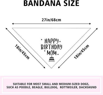 Happy Birthday Mom Dog Bandana Dog Funny White Happy Birthday Bandana - Image 5