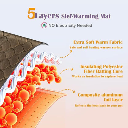ULIGOTA Self Warming Cat Bed Self Heating Cat Mat Thermal Pet Bed Mat - Image 2