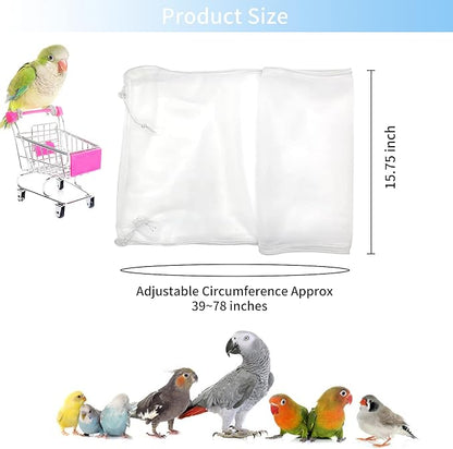 Daoeny Universal Bird Cage Cover, Adjustable Parrot Nylon Airy Soft Mesh Net - Image 3