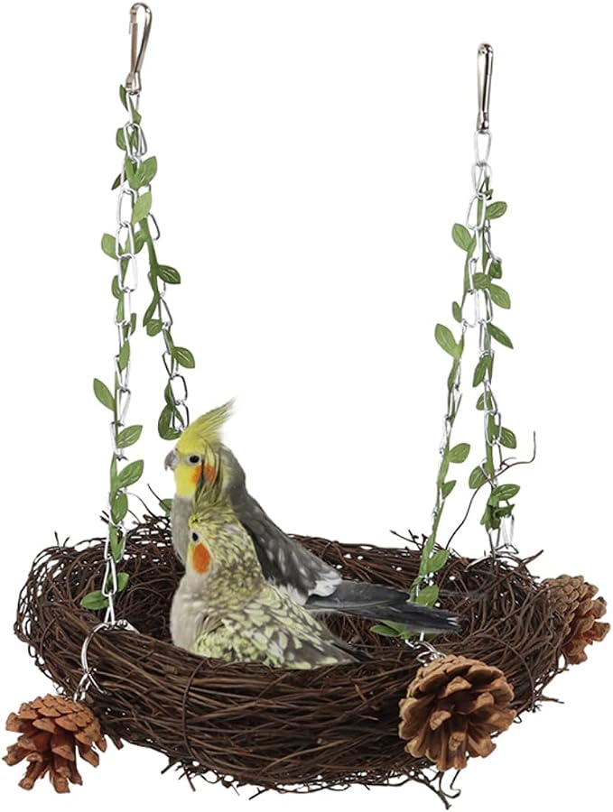 Natural Rattan Nest Small Medium Large Bird Swing - Image 5