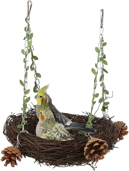 Natural Rattan Nest Small Medium Large Bird Swing - Image 3