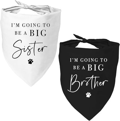 2 Pack Dog Bandanas for Pregnancy Announcement, I'm Going to Be A Big Brother by Mixrowa