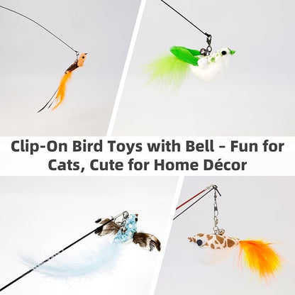 11 PCS Multi-Functional Cat Toy Replacement Heads – Realistic Handmade Bird - Image 5