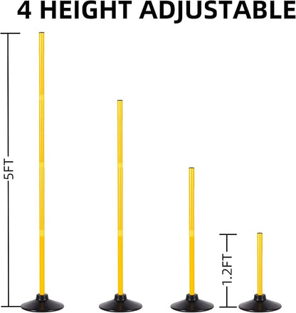5 FT Agility Training Poles for Soccer/Dog/Horse, Adjustable Football - Image 3
