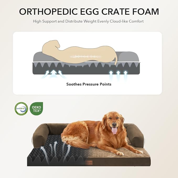 Orthopedic Dog Beds for Large Sized Dogs, Waterproof Egg Crate Foam Medium Dog - Image 2