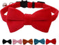 Cat Collar Breakaway with Bell and Removable Bow Tie Safety Buckle Velvet by WDPAWS