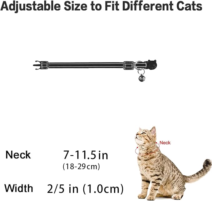 Cat Collar Breakaway with Bells, 3 Pack Safety Adjustable Pet Collars - Image 7