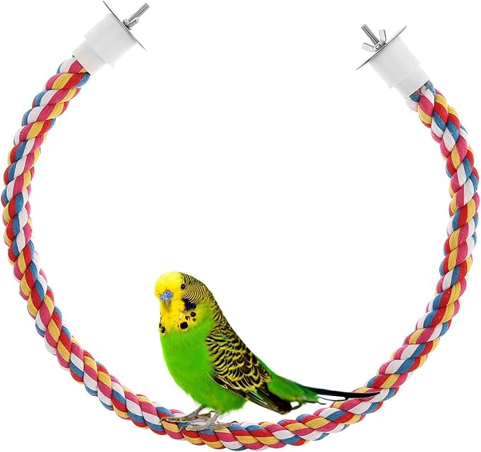 Bird Rope Perches, Parrot Toys 36 inches Rope Bungee Bird Toy - Image 6