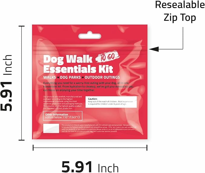 pH Advantage Dog Walking Essentials Kit – Includes Poop Bags, Disposable Water - Image 5