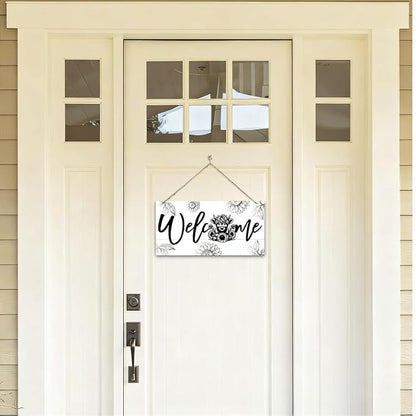 Welcome Sign for Front Door, Welcome Decor Wooden Hanging Sign, Highland Cow - Image 4
