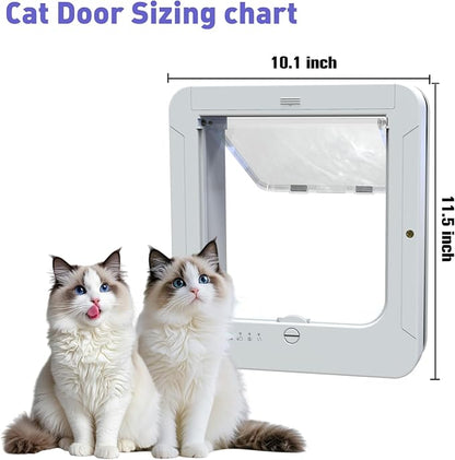 Smart Cat Door for Interior & Exterior Doors, Outer Frame Size 11.5"x10.1" - Image 2