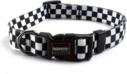 QQPETS Adjustable Soft Dog Collar: Print Flower Pink Multicolor Cute Patterns by QQPETS