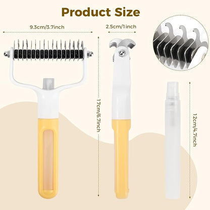 Undercoat Rake for Dogs & Cats, Double-Sided Deshedding Dematting Tool - Image 2
