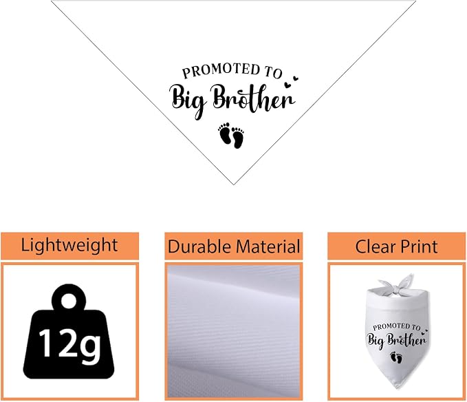 Promoted to Big Brother Pregnancy Announcement Dog Bandana Baby Announcement - Image 3