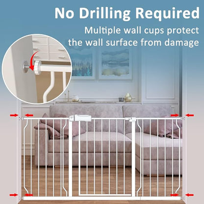 Extra Wide Baby Gate 4.72in Extensions Walk Through Baby Gate Pressure Mount - Image 6