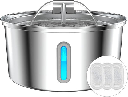Cat Water Fountain Stainless Steel, 0.8gal/108oz Pet Water Fountain, 3 by Lawfery