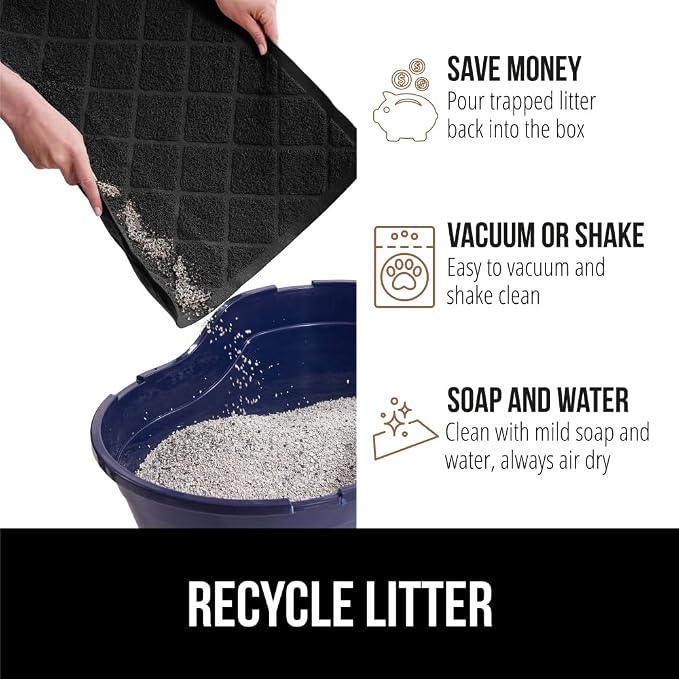 GORILLA GRIP Cat Litter Box Mat, 35x23 2 Pack, Water Resistant, US Designed - Image 5