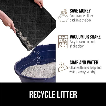 GORILLA GRIP Cat Litter Box Mat, 35x23 2 Pack, Water Resistant, US Designed - Image 5