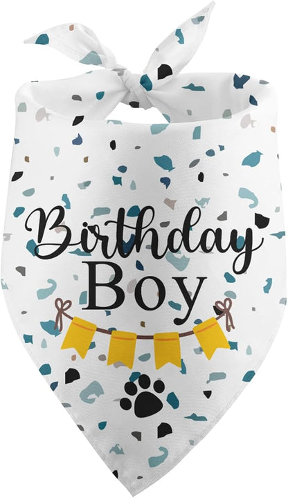 Dog Bandana for Birthday Party Supplies Puppy Pet Bandanas Boy Happy Birthday by Unknown