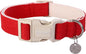 DOGWONG Cotton Hemp Dog Collar, Heavy-Duty Red Dog Collar Adjustable Soft by DOGWONG