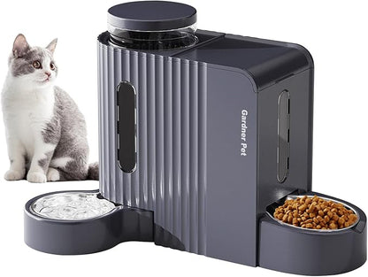 Gardner Pet Automatic Gravity Cat Food Feeder and Water Dispenser Stainless by GardnerPet