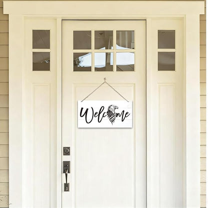 Welcome Sign for Front Door, Welcome Decor Wooden Hanging Sign, Patriotic Theme - Image 4
