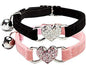 CHUKCHI Pink Soft Velvet Safe Cat Adjustable Collar by CHUKCHI