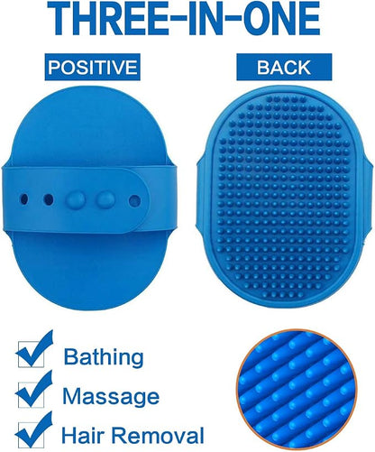 Dog Bath Brush Pet Bath Comb Brush Soothing Massage Rubber Comb 2pcs - Image 3