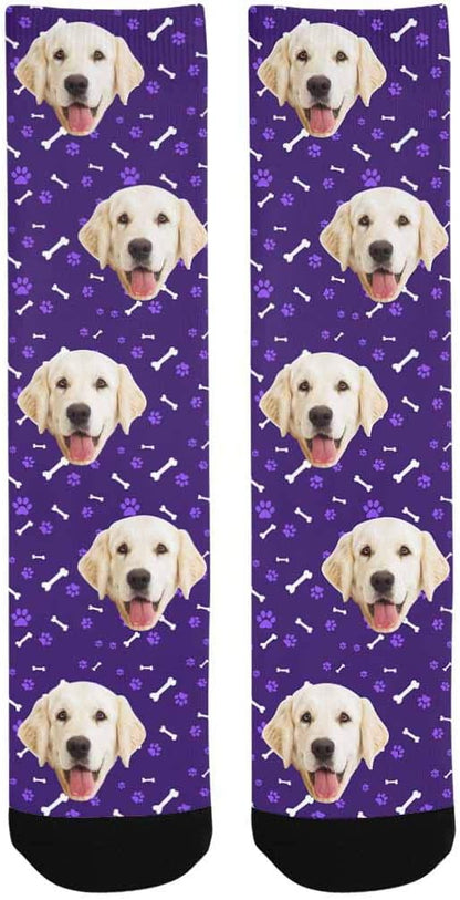MyPupSocks Custom Personalized Photo Pet Face Socks, Cat and Dog Tracks Paws - Image 5