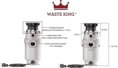 Waste King Garbage Disposal for Kitchen Sink - Image 3