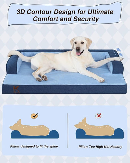 KSIIA Washable Dog Bed XXXL Senior Dog, Orthopedic Warm Soft Pet Sofa - Image 4