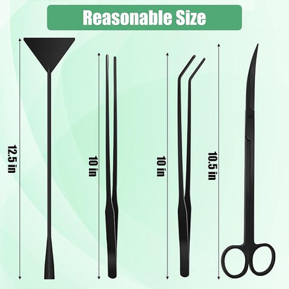 Aquarium Aquascape Tools Kit, 4 in 1 Anti-Rust Aquatic Plant Aquascaping Tool - Image 2