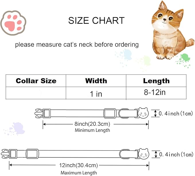 Halloween Cat Collar-2 Pack Cat Collar Orange and Purple Linnet - Image 6