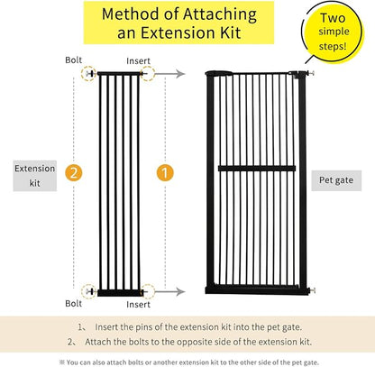 Lumizone Extra Tall Cat Gate Extension Kit 61.02" High Pressure Mounted 12.6" - Image 2