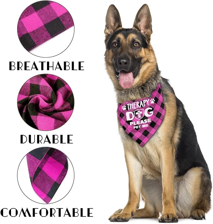 Dog Bandana, Therapy Dog Please Pet Me with, Dogs Scarf Classical Printing - Image 3